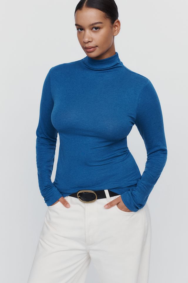 By Anthropologie Arena Wool Blend Fitted Turtleneck Top #4