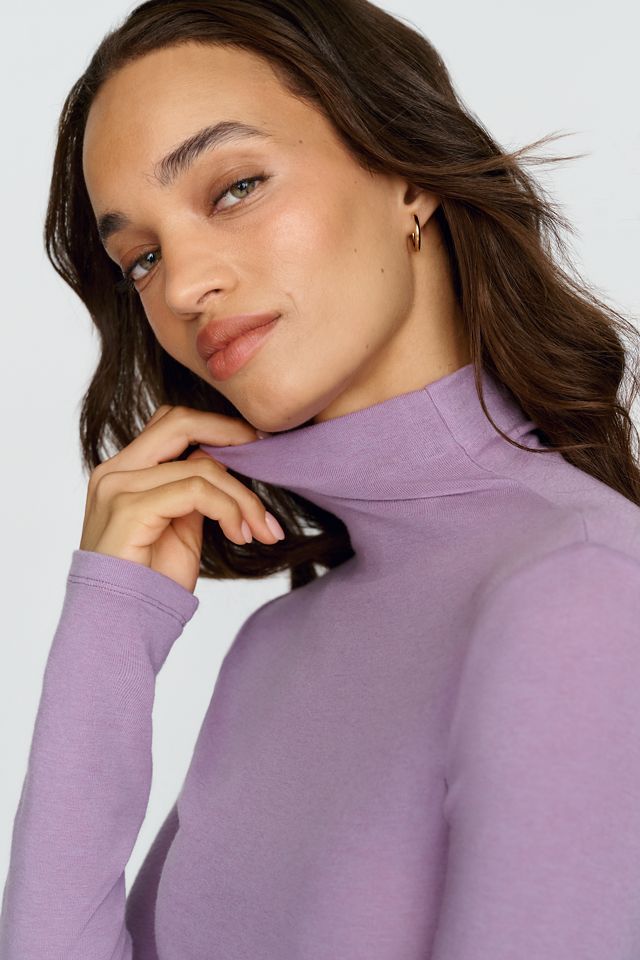 By Anthropologie Arena Wool Blend Fitted Turtleneck Top #1