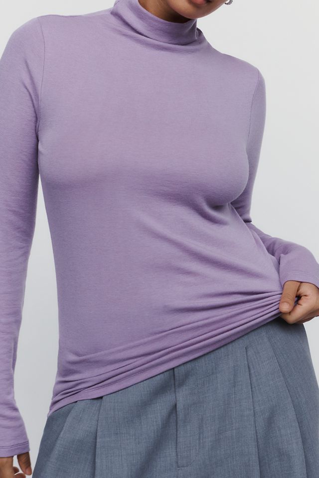By Anthropologie Arena Wool Blend Fitted Turtleneck Top #7