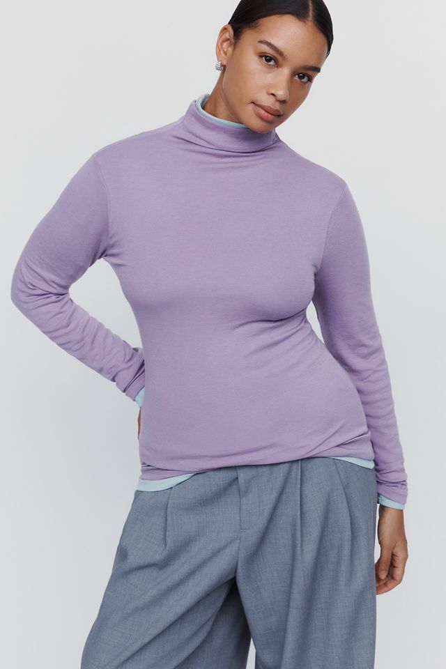 By Anthropologie Arena Wool Blend Fitted Turtleneck Top #5