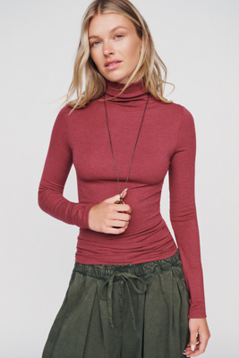 By Anthropologie Arena Wool Blend Fitted Turtleneck Top by Anthropologie