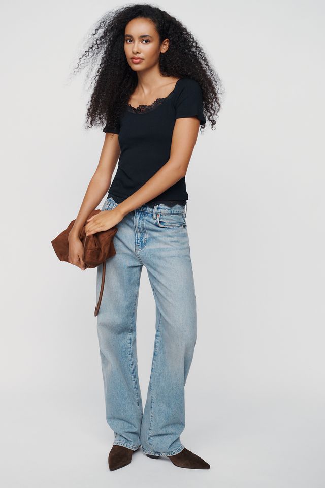 Maeve 100% Cotton Lace-Trim Tee #3