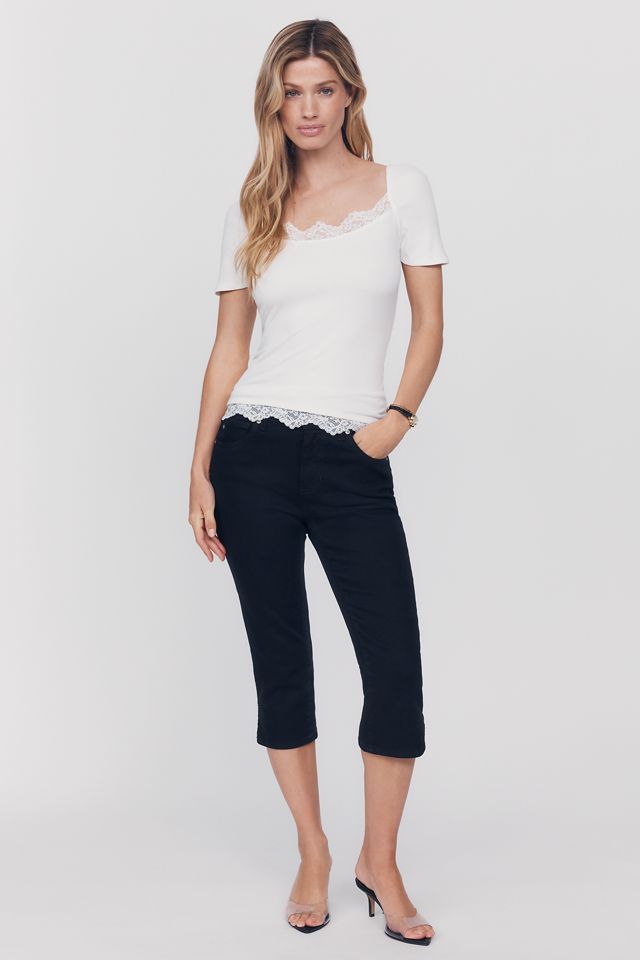 Maeve 100% Cotton Lace-Trim Tee #1