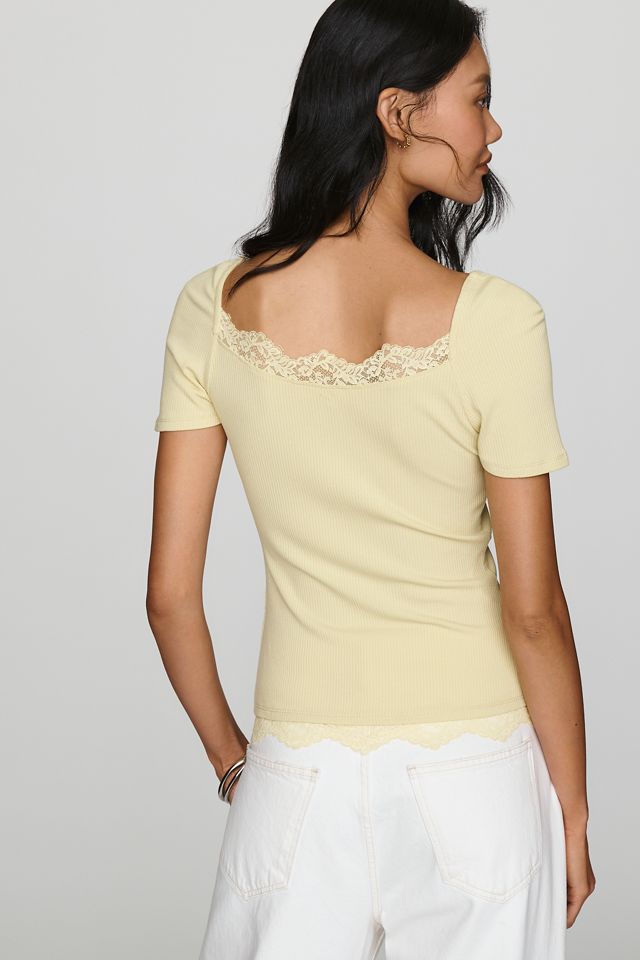 Maeve 100% Cotton Lace-Trim Tee #2