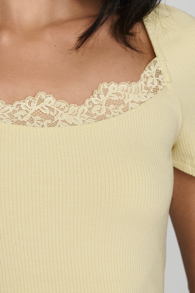 Maeve 100% Cotton Lace-Trim Tee #3