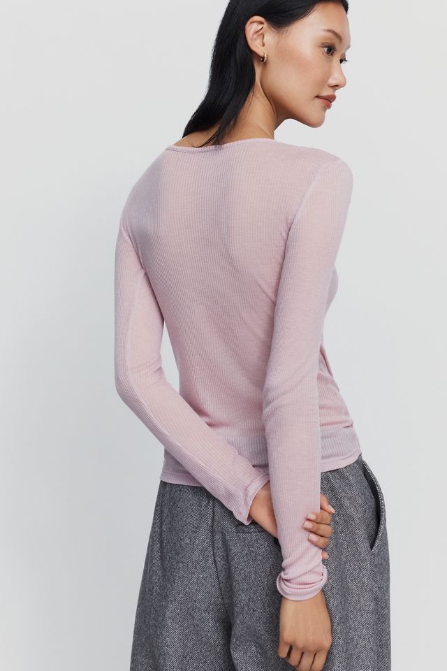 By Anthropologie Bruna Cashmere Blend Ribbed Top #3