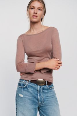 Pilcro Pearson Wool Bend Tissue Weight Top