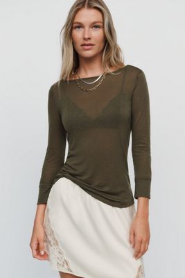 Pilcro Pearson Wool Bend Tissue Weight Top