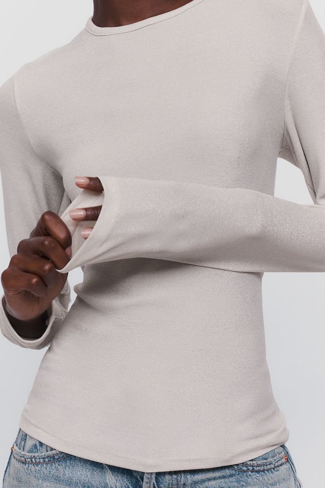 By Anthropologie Lurex Long Sleeve Tee #1