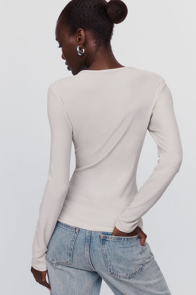 By Anthropologie Lurex Long Sleeve Tee #2