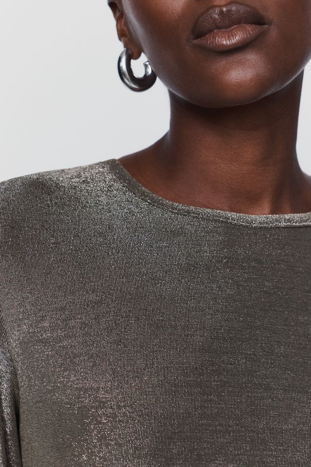 By Anthropologie Lurex Long Sleeve Tee #1
