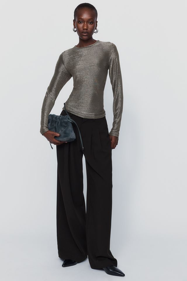 By Anthropologie Lurex Long Sleeve Tee #3