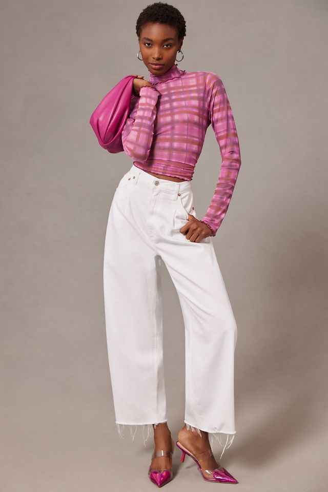 Pilcro Plaid Turtleneck Top #4