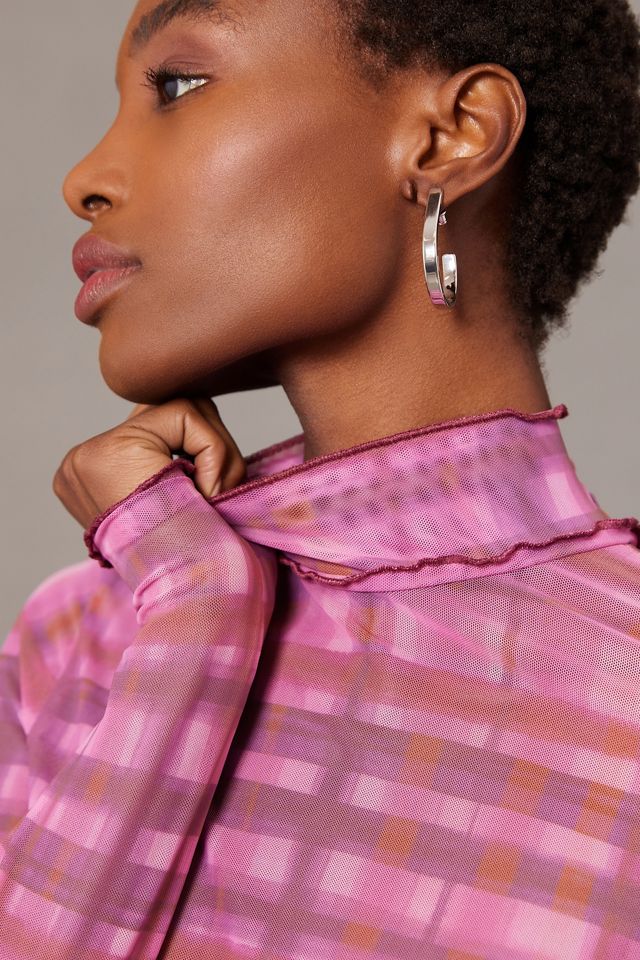 Pilcro Plaid Turtleneck Top #5