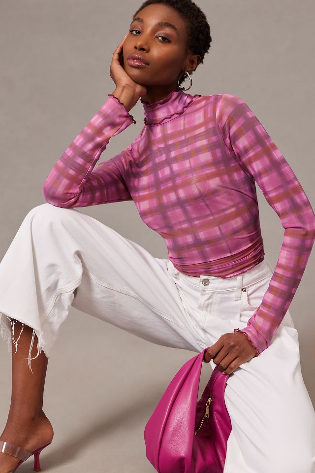 Checkered turtleneck clearance