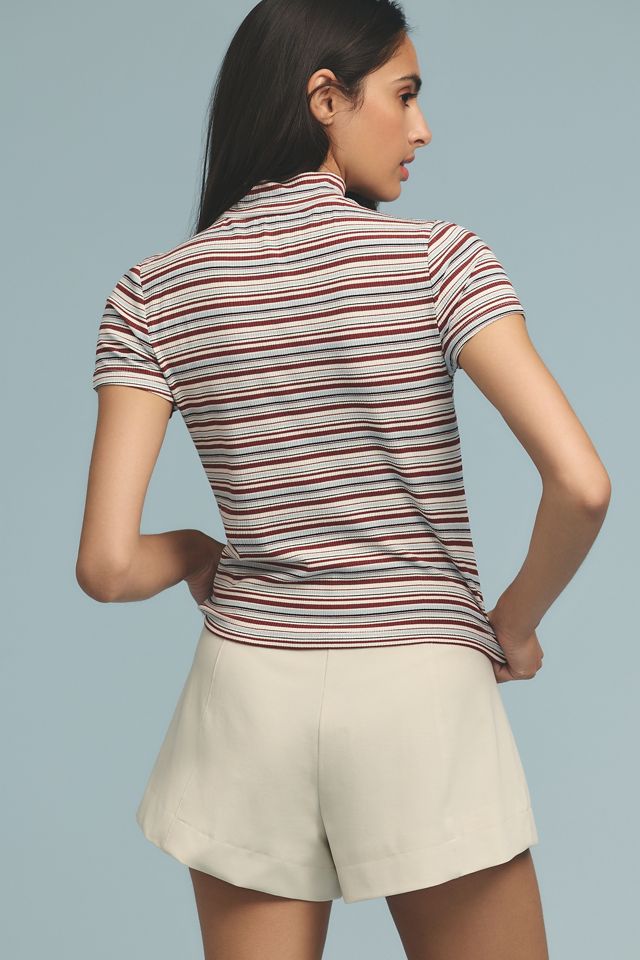 T-shirt court effet col montant Maeve #1