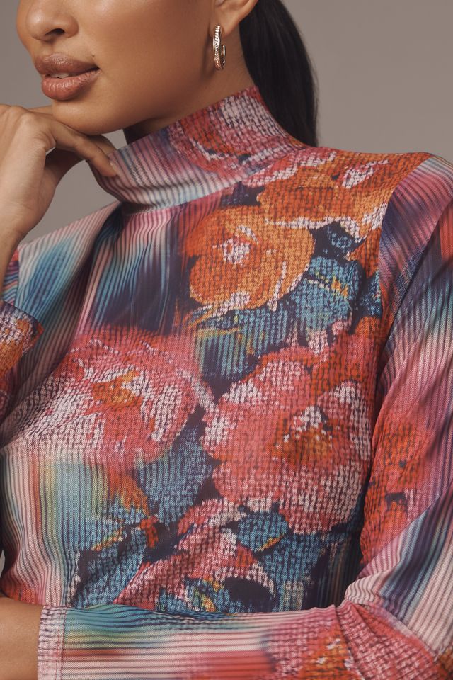 By Anthropologie Mesh Turtleneck Top #2