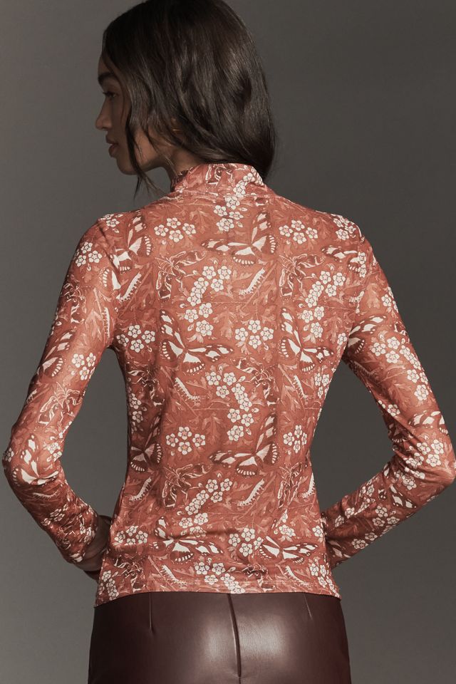 By Anthropologie Mesh Turtleneck Top #3