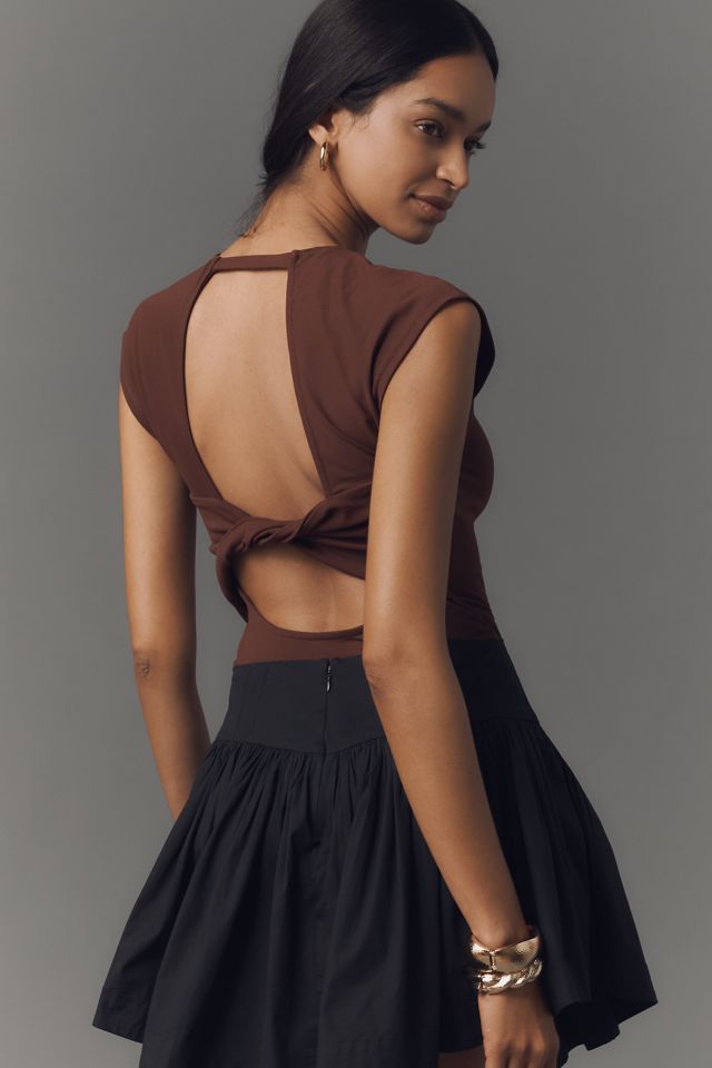 By Anthropologie Short-Sleeve Square-Neck Bodysuit #1