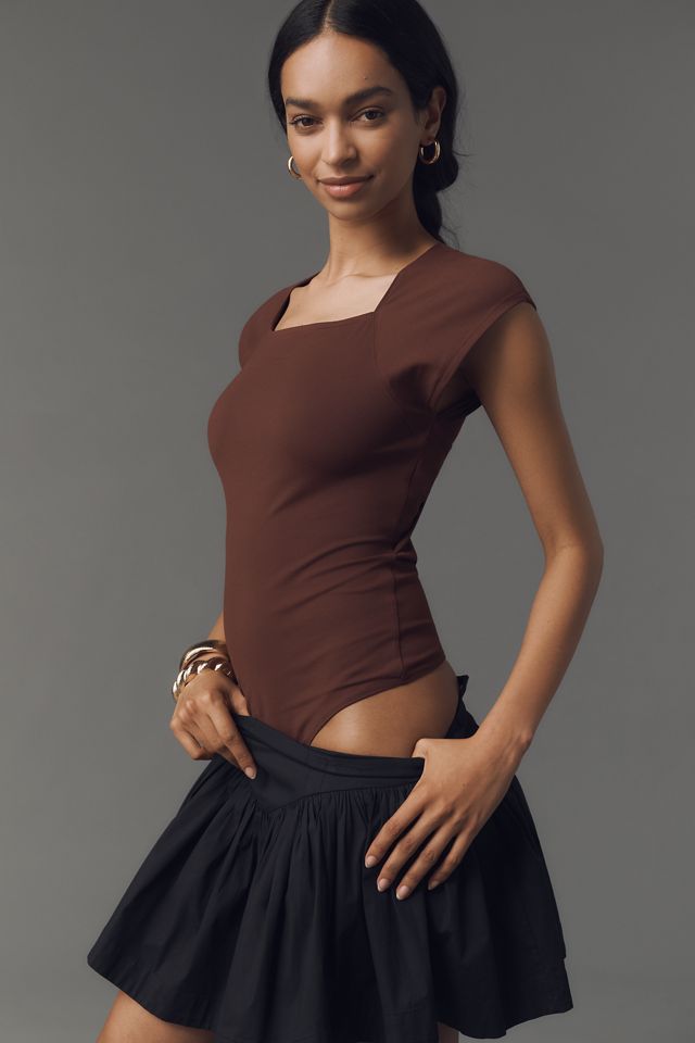 By Anthropologie Short-Sleeve Square-Neck Bodysuit #3