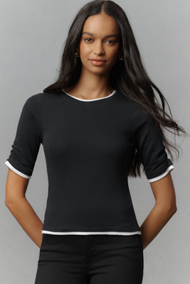 Maeve Double-layer Top In Black