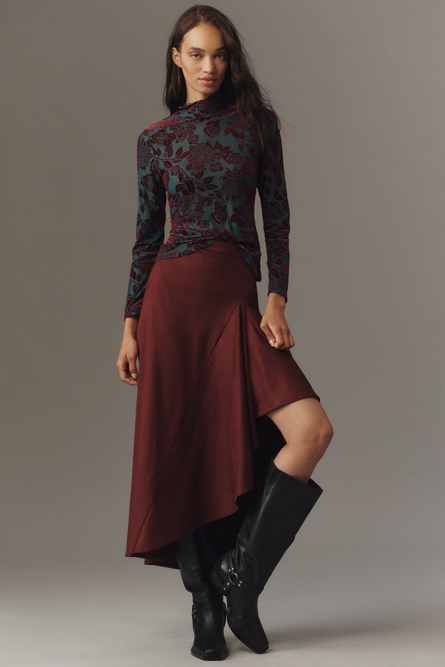 By Anthropologie Flocked Mock-Neck Long-Sleeve Top #2