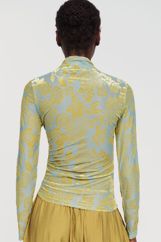 By Anthropologie Flocked Mock-Neck Long-Sleeve Top #2