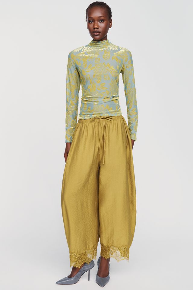 By Anthropologie Flocked Mock-Neck Long-Sleeve Top #3