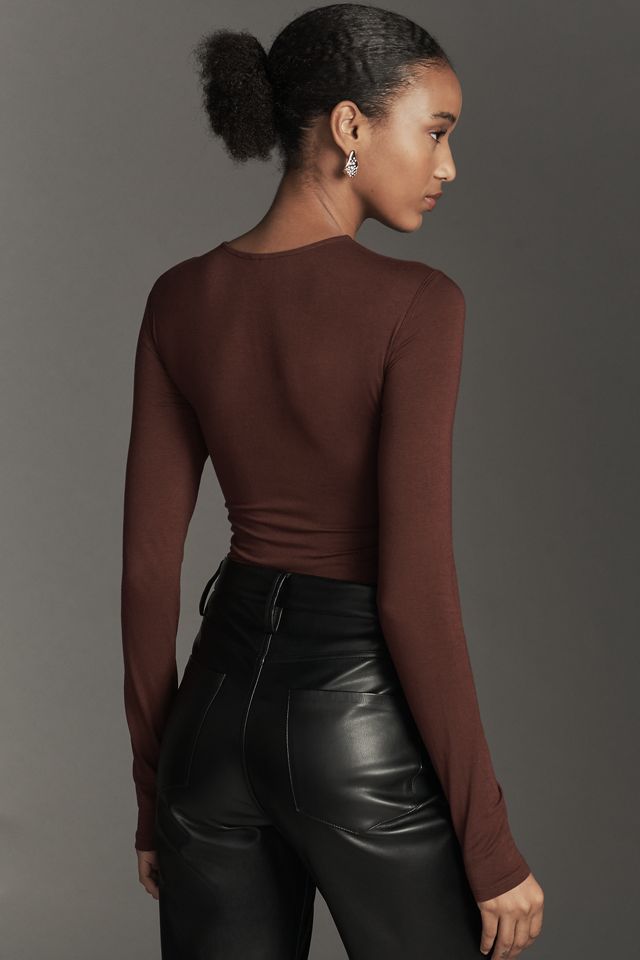 By Anthropologie Layered Cut-Out Bodysuit #2