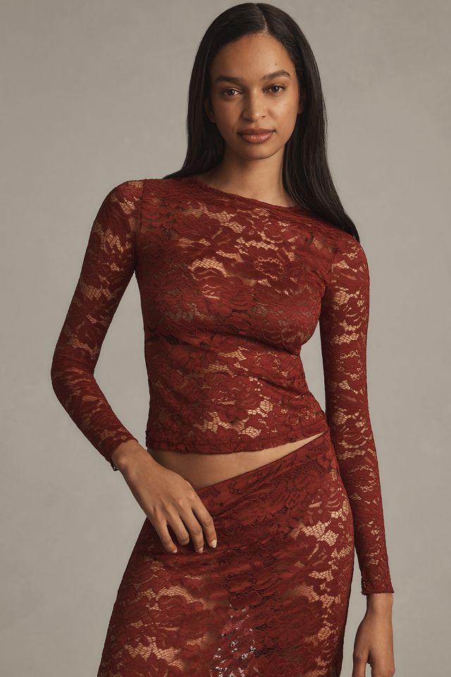 4th & Reckless Emery Long-Sleeve Lace Top #1