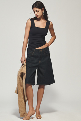 Susana Monaco Essential Wide-strap Tank Top In Blue