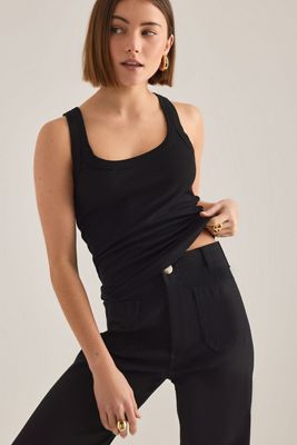 By Anthropologie Ribbed Scoop Tank Top