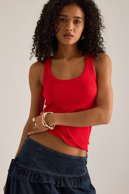 By Anthropologie Ribbed Scoop Tank Top
