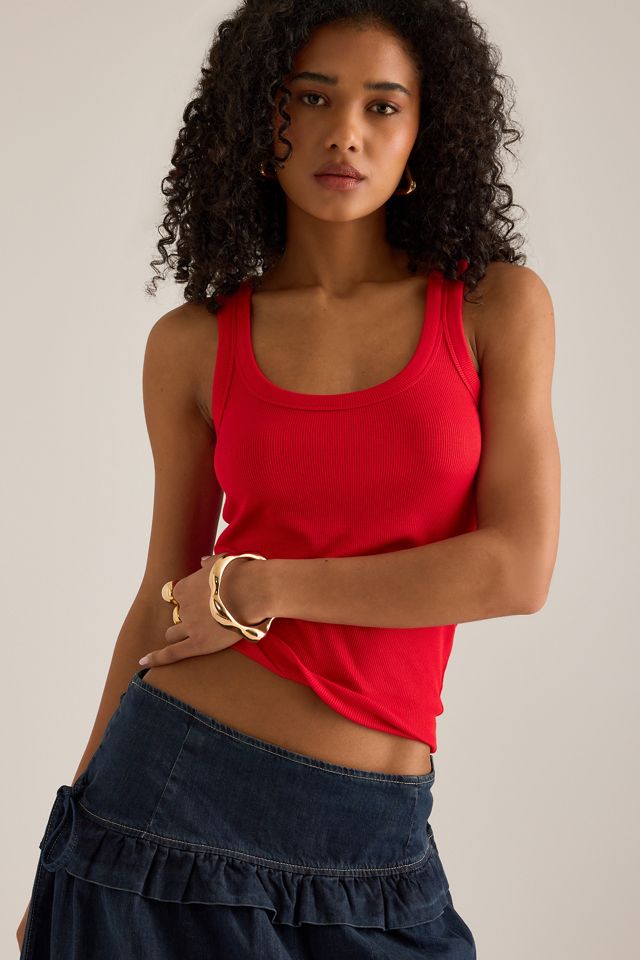 By Anthropologie Geripptes Tank Top mit Rundhalsausschnitt #1