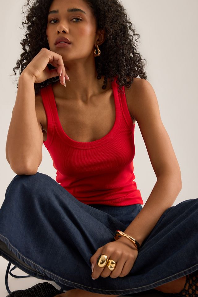 By Anthropologie Geripptes Tank Top mit Rundhalsausschnitt #2