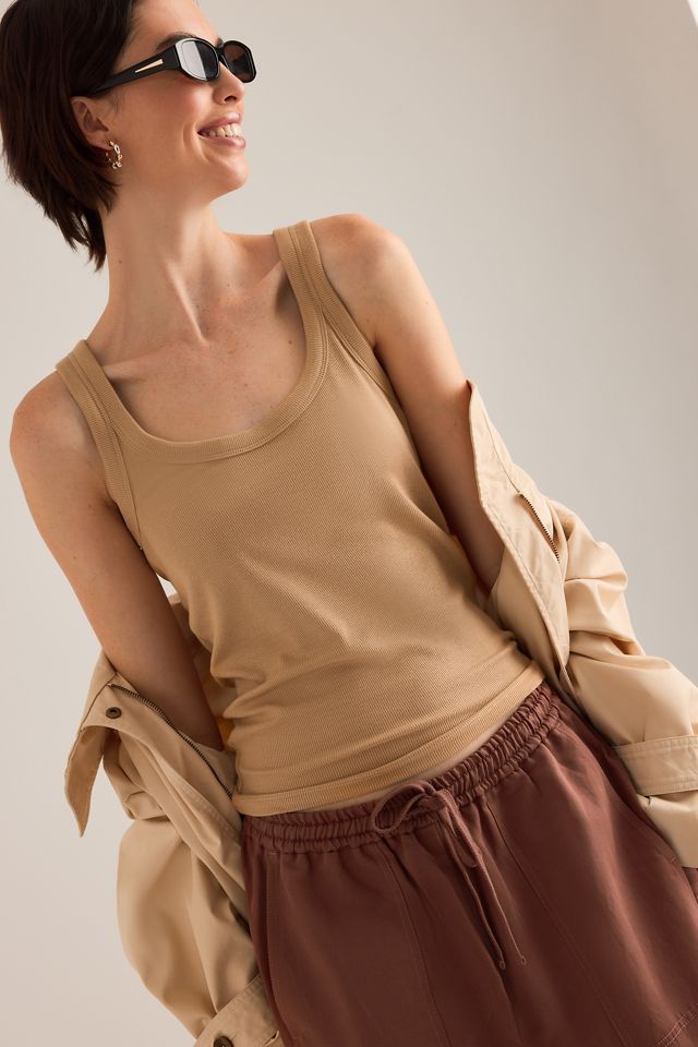 By Anthropologie Geripptes Muskelshirt mit Rundhalsausschnitt #6