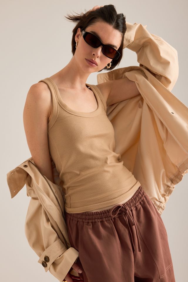 By Anthropologie Geripptes Muskelshirt mit Rundhalsausschnitt #5