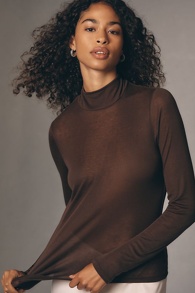 Sanctuary Long-Sleeve Mock-Neck Semi-Sheer Top | Anthropologie Sanctuary Long-Sleeve Mock-Neck Semi-Sheer Top | Anthropologie