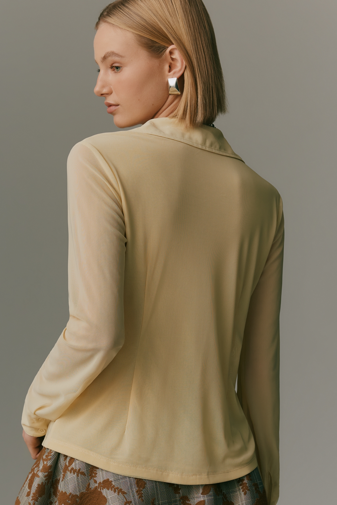 Sanctuary Fitted Mesh Buttondown Shirt