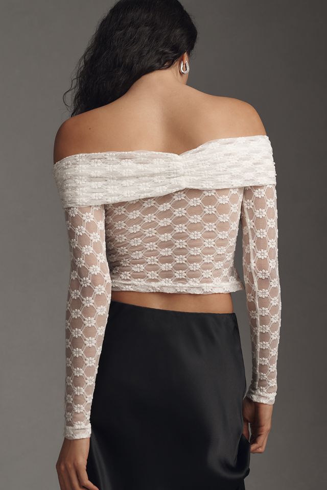 Bardot Adoni Off-The-Shoulder Lace Top #1