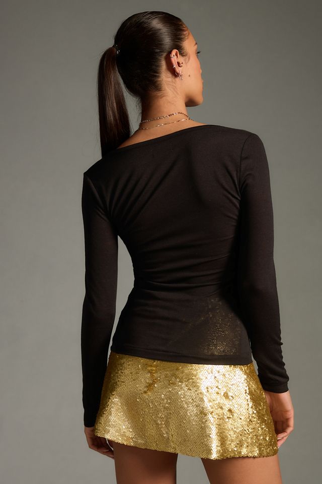 Maeve Long-Sleeve Scoop-Neck Top #1