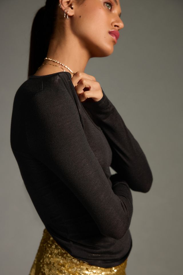 Maeve Long-Sleeve Scoop-Neck Top #2