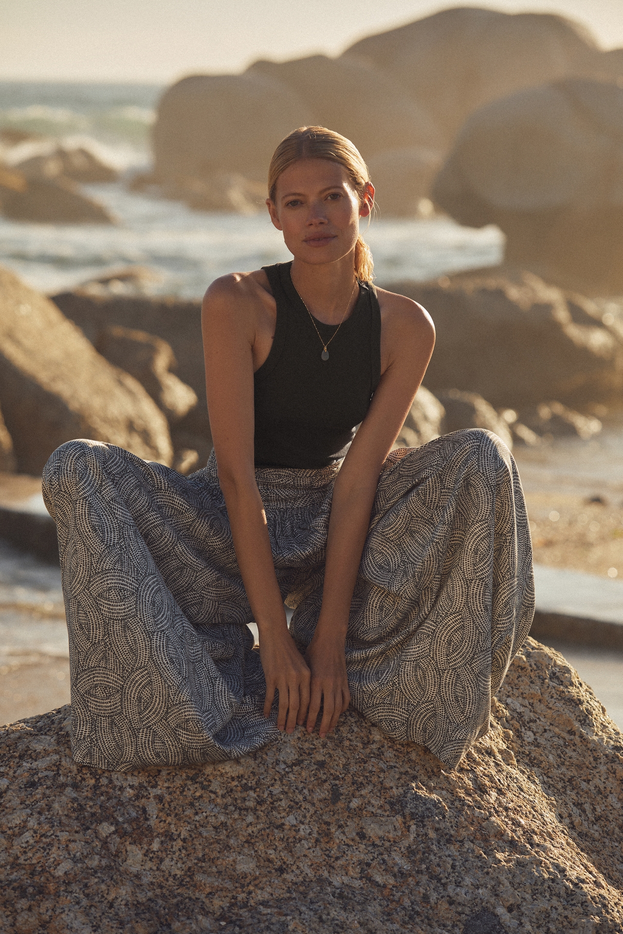 The Blair Stretch Cotton Crop Racerback Tank Top