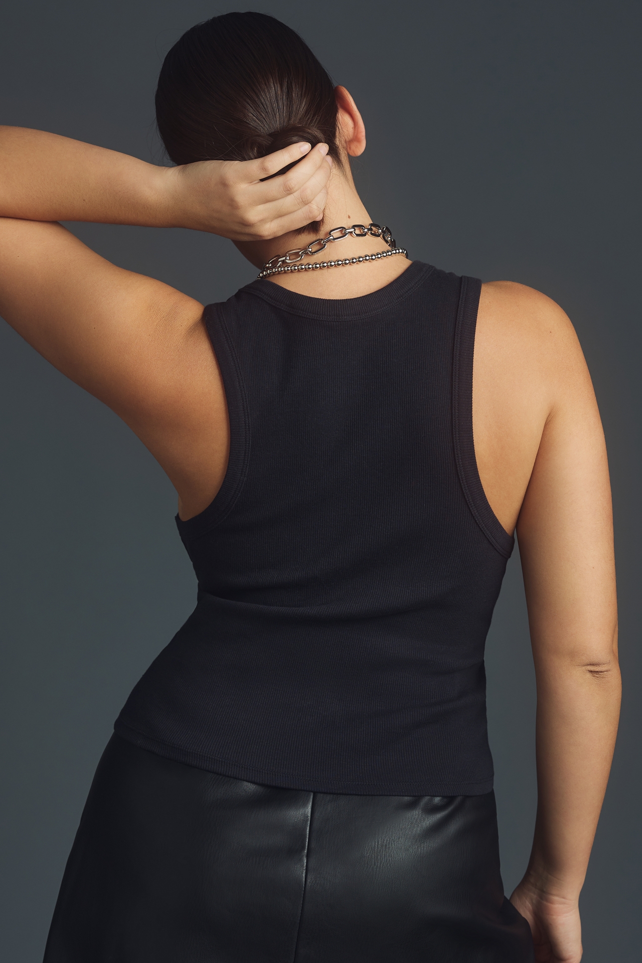 The Blair Stretch Cotton Crop Racerback Tank Top