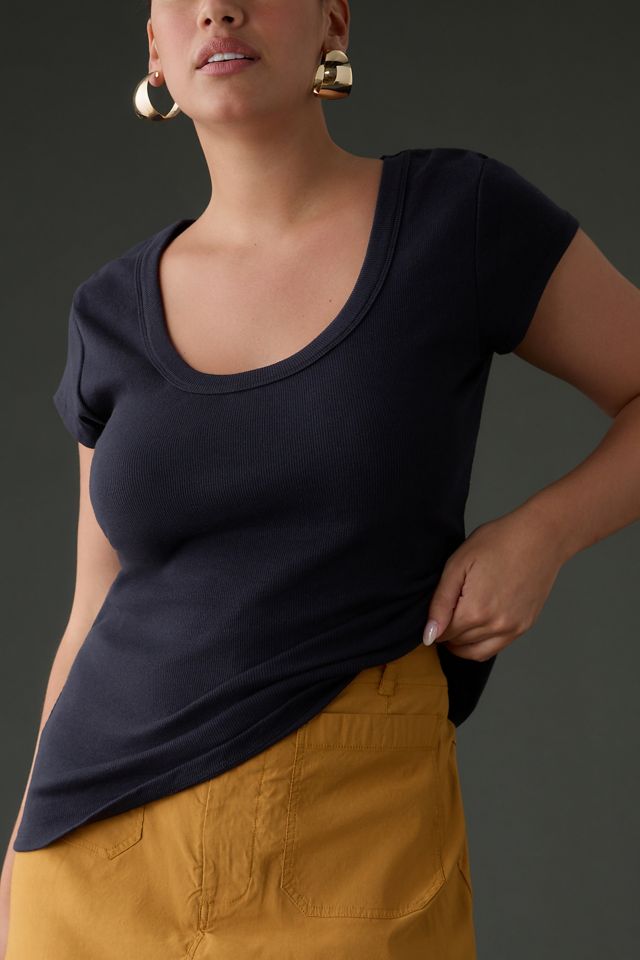 Pilcro Slim Scoop-Neck Tee #7