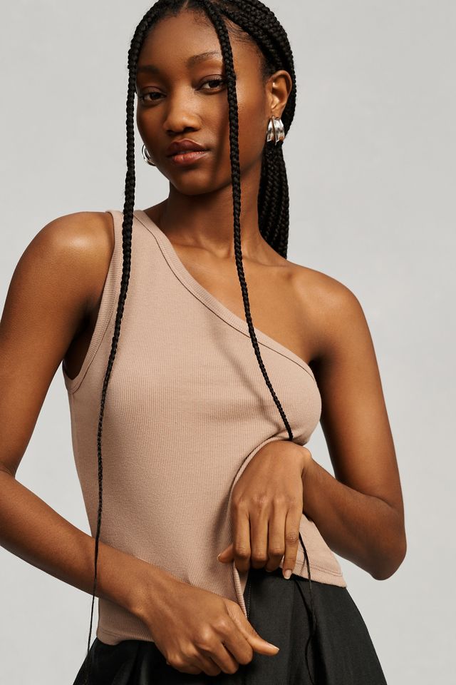 The Zeda Ribbed One-Shoulder Top by Pilcro #3