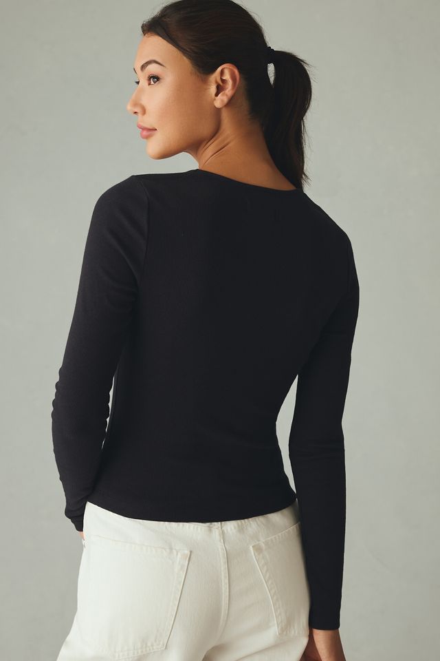 Maeve Long-Sleeve Scoop-Neck Top #1