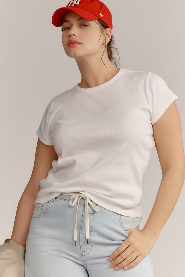 The Blair Stretch Cotton Short-Sleeve Baby Tee by Maeve #7