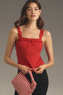 Maeve Ruffled Cami Top In Red