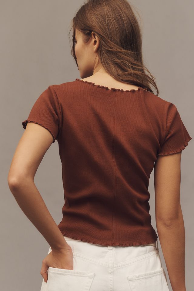 Pilcro Ruffle-Trim Baby Tee